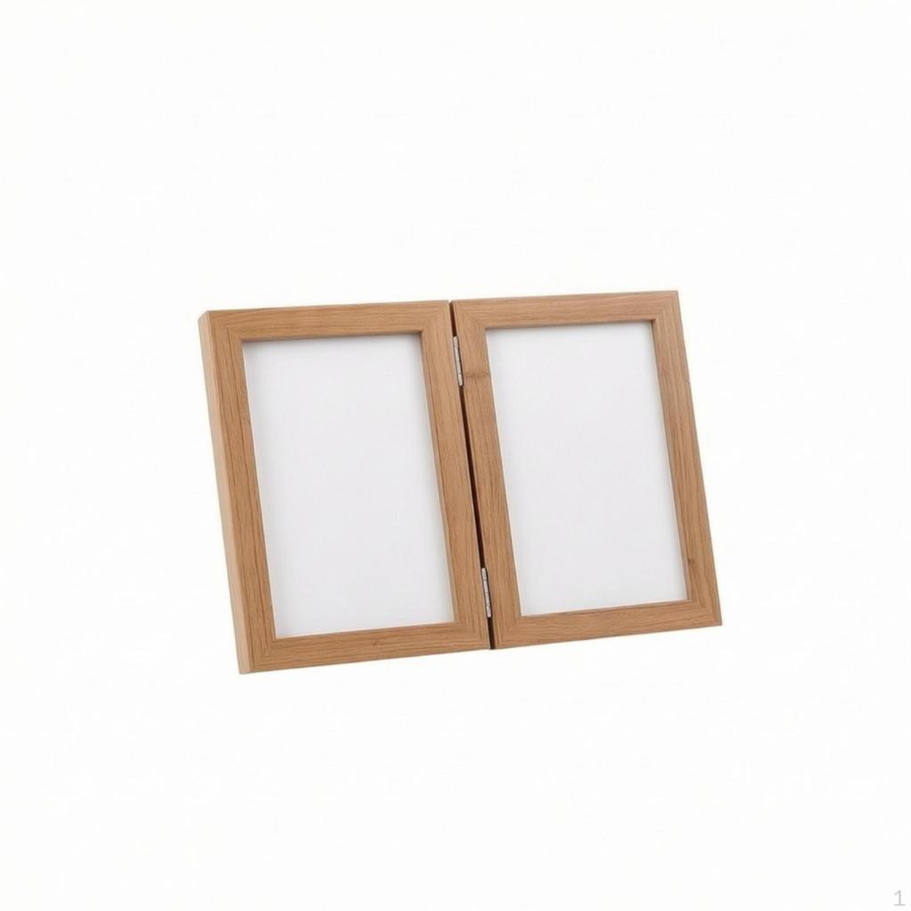 Double Photo Frame Wooden Picture Tabletop for Parents, Pet Owners, Nursery, Desk