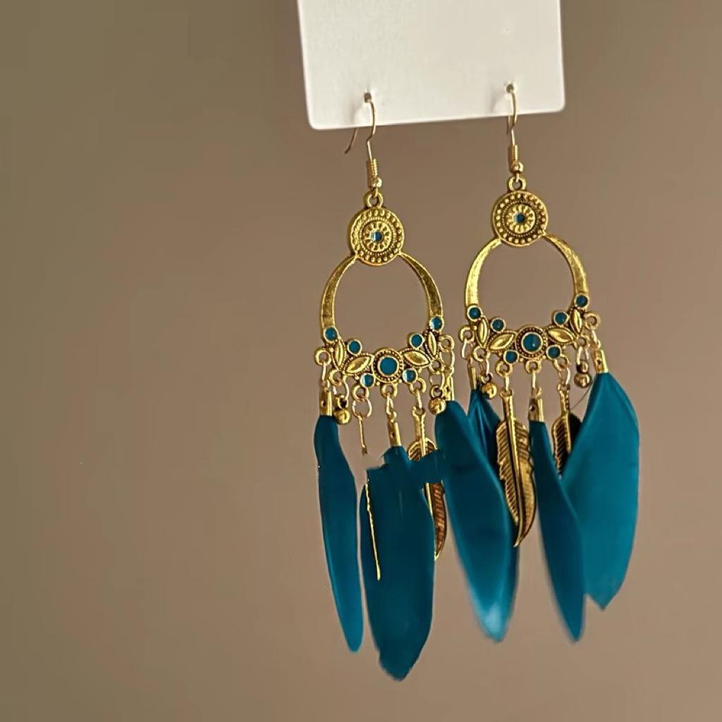 Phoenix Crescent Tassel Earrings: Ethnic Retro Design, Light Luxury, Women's Summer Jewelry