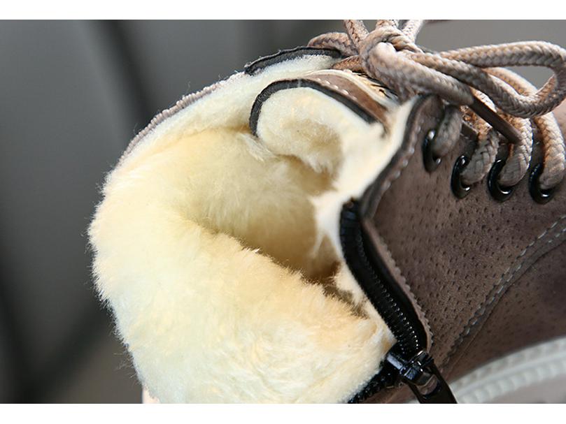 Kinder Koreanische Mode Leder Schneestiefel - Martin-Stil mit Samtfutter