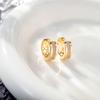 Japanese-Korean Luxurious Zirconia Hoop Earrings - Minimalist Gold-Plated Elegant Design