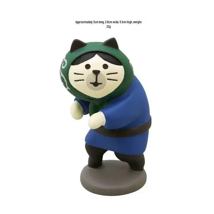 ZAKKA Autumn Harvest Resin Cat Figurine with Persimmon Tree - Trendy INS Blind Box Ornament