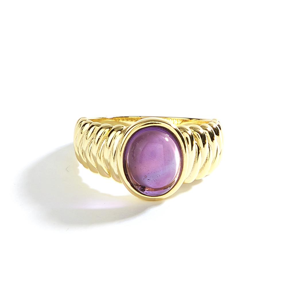 

Женское кольцо из серебра 925 пробы с натуральным аметистом овальной формы 8*10 мм. Классический дизайн, изысканное ювелирное изделие для подарков на банкет в День святого Валентина US RING SIZE:10# фиолетовый