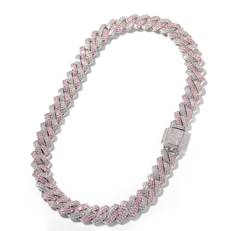 For Foxi 13mm Cuban Link Chain Necklace Gold Plated Brass Iced Out CZ for Wedding or Gift