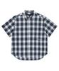 MAHAGRID Ombre Check Half Shirt Navy(Mg2Fmmw360A)