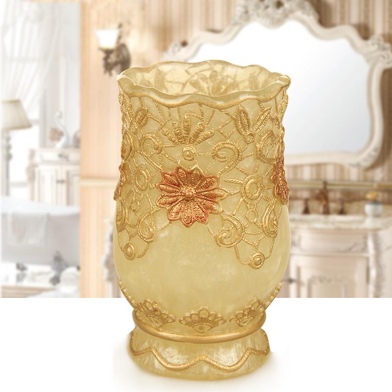 Resin Bathroom Set Toiletries Wash Five Piece Set with Tray Mouth Cup Toothbrush Holder Lotion Bottle  Toilet Brush Tissue Box