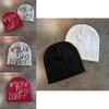 Simple Color Blocked Letter Pattern Neutral Casual Warm Knitted Hat For Streetwear Style