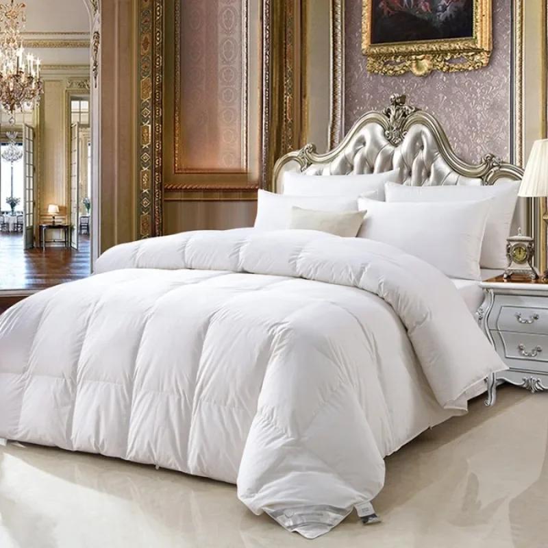 New cotton flat grid temperature-controlled down quilt white goose down single quilt core, popular thickened winter quilt 150x200cm 2.5kg белый