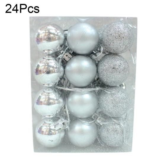24 stk 3 cm Plast Juletrekuler Pynt Hjemmefest Hengende Ornamenter