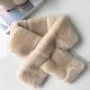 Soft Plush Faux Rabbit Fur Scarf Thickened Neck Warmer Scarf New Cross Scarf  Women Girl