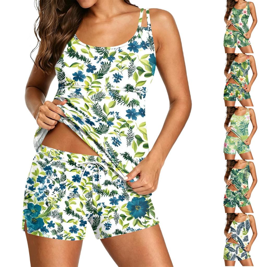 Women's Printed Split Swimsuit Sport Swimsuit Two-Piece Set