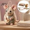 Proyecto de Costura con Tela Floral Patchwork Ratón Kit DIY, Set de Manualidades Hecho a Mano con Tela, Relleno y Botones Lindos de Decoración de Peluche, Adorno Relleno