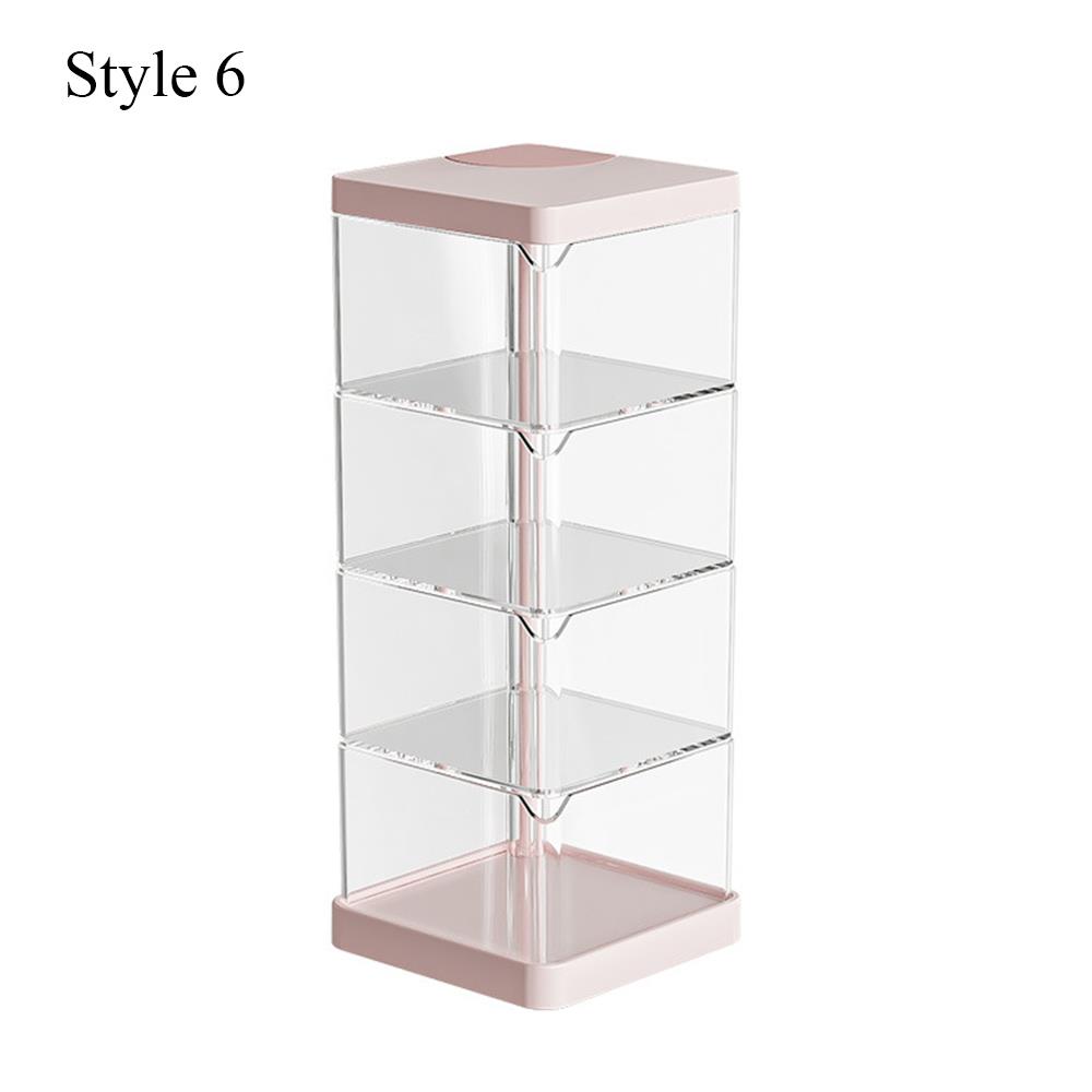 Rotating Storage Box Cosmetic Display Case Transparent Moisture-Proof Multi-layer Makeup Storage Shelf Powder Puff Organizer