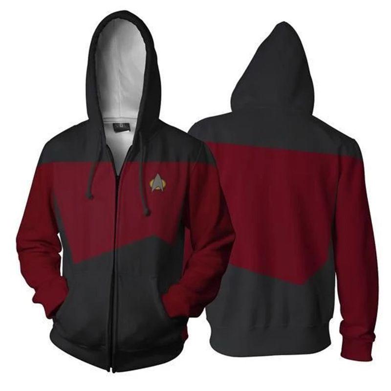 Voyager Captain Commander Zipper Sweatshirt Costume Men Hoodie Jacket