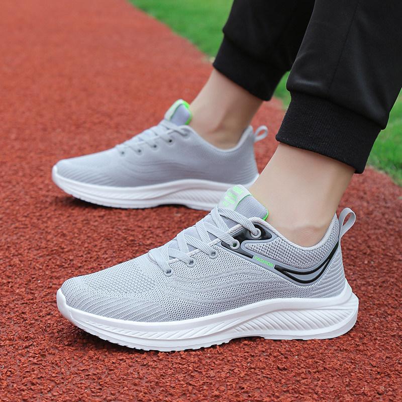 Autumn Black Casual Men's Shoes Student Mesh Breathable Running Shoes Soft-soled Sports Shoes Deodorant Travel Shoes Lightweight