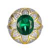 Jewelry Hot Color Treasure Set Ring Necklace Red Blue Emerald Flower Design Women's Luxury