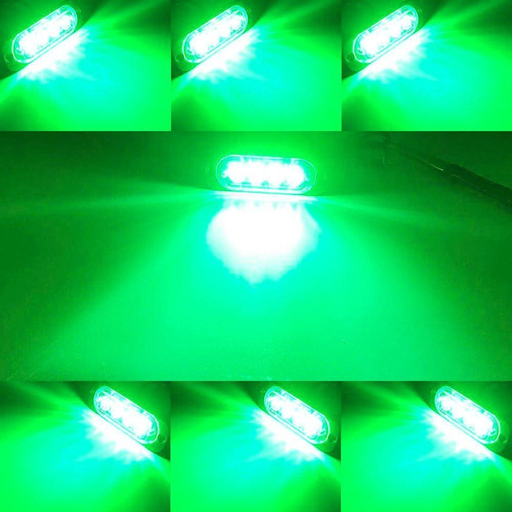 

Светодиодный аварийный предупреждающий комплект 4 шт. 4 светодиода безопасность аварийная вспышка янтарный стробоскоп аварийный предупреждающий свет водонепроницаемый свет, 12-24 В (зеленый) зелёный