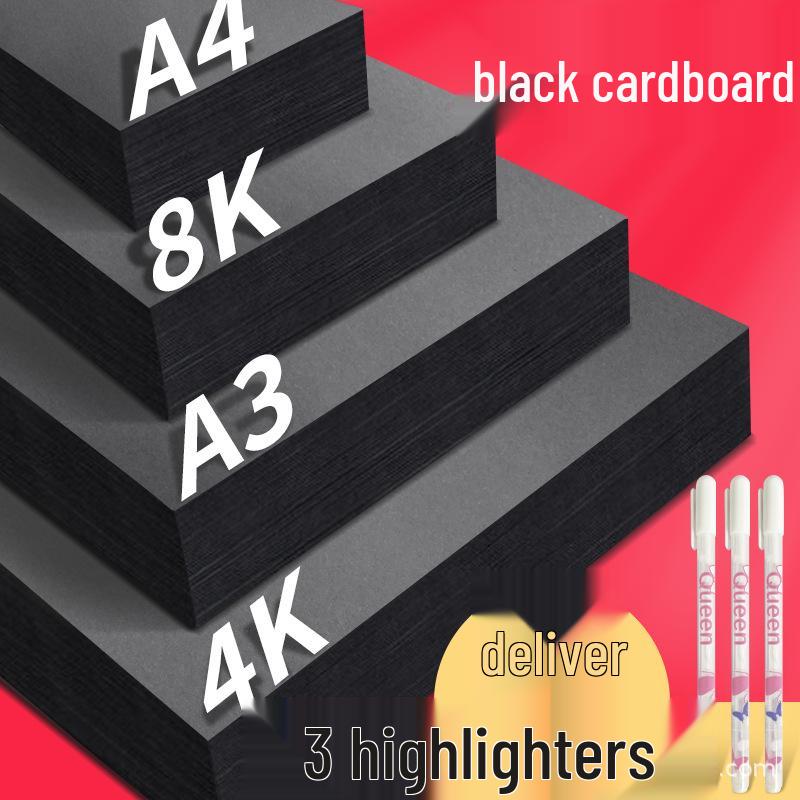 A3/A4 230-300g Black & White Thick Cardstock for Business Cards & Drawing A4 Black Card 230g, 50 sheets