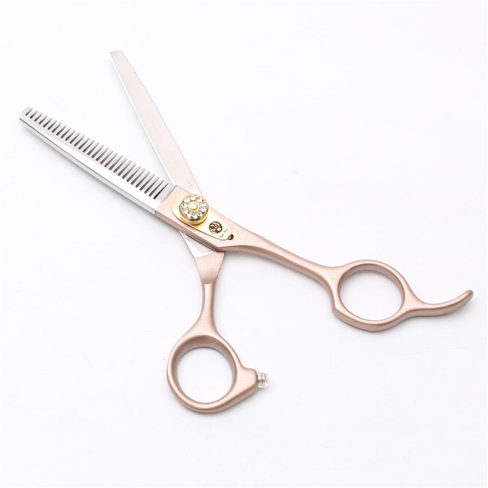 Purple Dragon Professional Half Body Rose Gold Hairdressing Shears: 5.5, 6.0, 7 Inch, Straight and Thinning Scissors