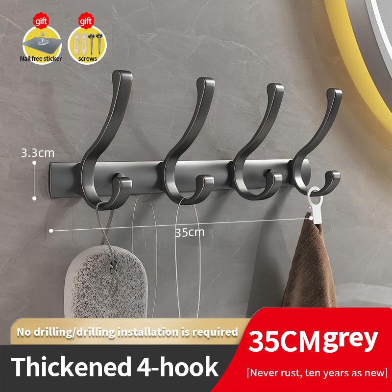 YUNJIEYA Black/White/Gun Grey Door Hooks Clothes Hanger Storage Bedroom Clothes Hook Wall Hanging Kitchen Bathroom Accessories