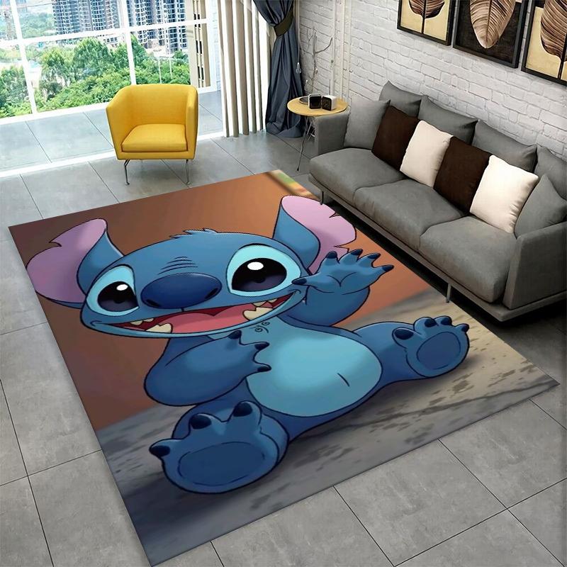 Cute S-Stitch Cartoon Non-Slip Area Rug for Living Room,Bedroom,Playroom,Soft Carpet Floor Mat Home Decor Rug Kids Room Gift