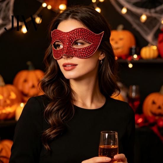 Soft Skin Friendly Party Masque Bling Rhinestone Masquerade for Women, Sparkly Venetian Half Shining Style Face Eye Halloween, Mardi Gras, Prom