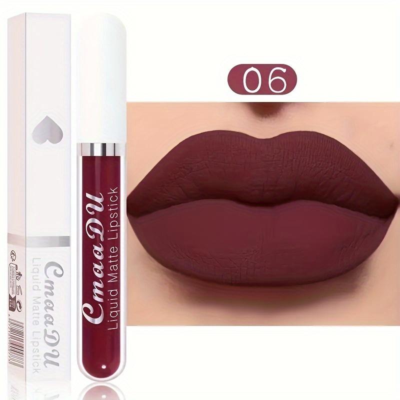 Seksowny aksamitny matowy błyszczyk w płynie szminka błyszczyk Beauty Red Nude wodoodporny długotrwały makijaż