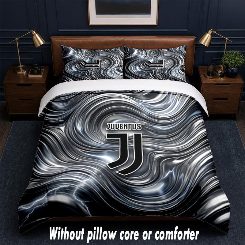Set Biancheria da Letto Juventus FC Design 1 Copripiumino + 2 Federe Morbido Traspirante Biancheria da Letto per la Casa