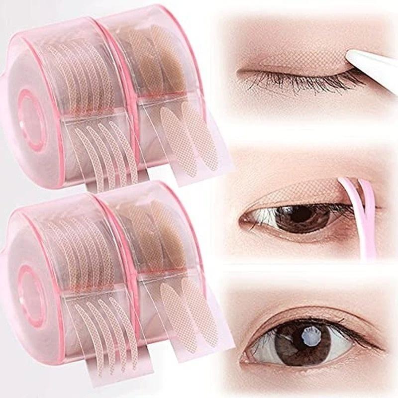 600PCS Invisible Eyelid Sticker Lace Eye Lift Strips Double Eyelid Tape Shadow Makeup Breathable Adhesive Stickers