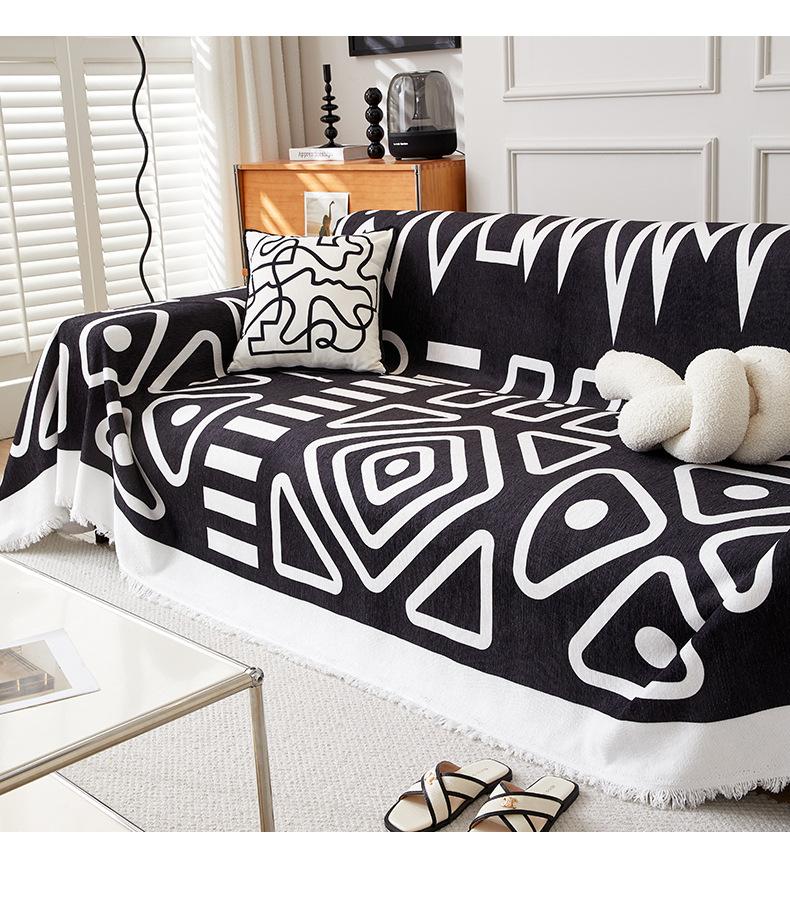 Nordic Chenille Geometry Sofa Towel Blanket New Four Seasons Universal Sofa Cover Towel Dust Proof Full Wrap Cloth Couch Blanket