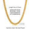 Gold Color Stainless Steel 6.5mm Curb Cuban Link Chain Bracelets Necklace For Women Men Fashion Party Wedding Jewelry Sets Gift