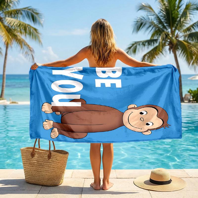 Curious George Fashion Beach Towel: Ideal for Summer Adventures Soft, absorbent and quick drying suitable for swimming and bathing