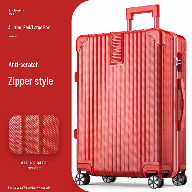 32-Inch Large Capacity Trolley Suitcase with Universal Wheels - Durable Leather Design for Men and Women