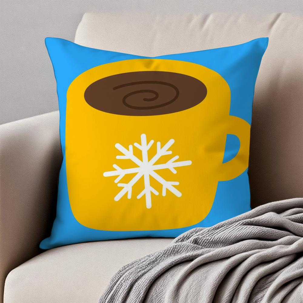 Christmas Cushion Cover Pillowcase Antidustmite Invisible Zipper Short Plush Sofa Cushion