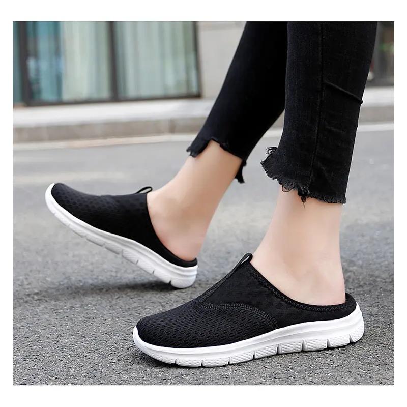 Damskie Klapki Siateczkowe Oddychające Wsuwane Wygodne Codzienne Lekkie Buty Wewnętrzne Zewnętrzne