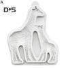 3 stilar Fondantform Flexibel Slitstark Elefant Lejon Giraffe Kexform