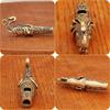 Vintage Brass Dragon Carved Whistle with Keychain Hole High Decibel Loud Portable Whistle for Outdoor Camping Travel Emergency