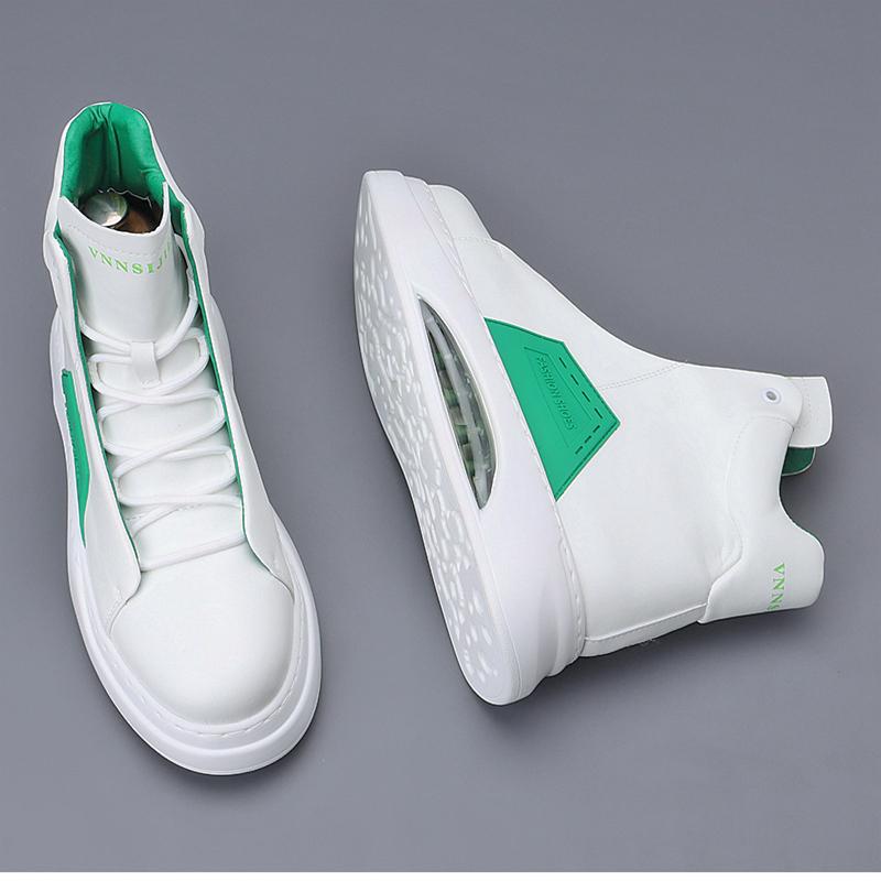 Fashion New Men's High Tops Thick Bottom Lace Up Air Cushion Shoes Male Causal Flats Moccasins Sports Walking Sneakers Zapatos Hombre