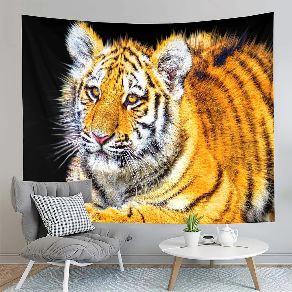 Tiger Tapestry Ferocious Predator Tapestry Wild Animals Tapestry Creativity Art Tapestries Home Living Room Bedroom Dorm Decor