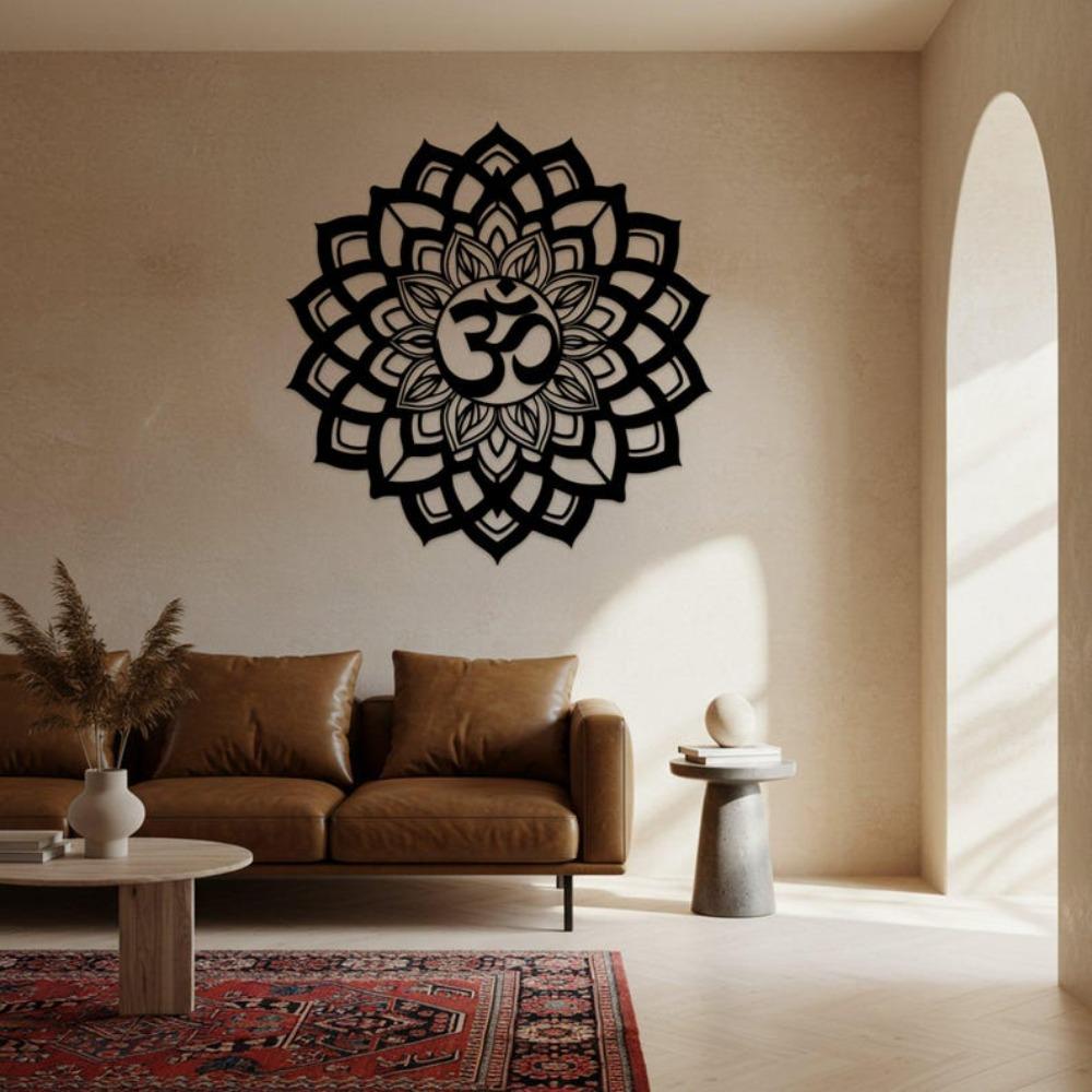 Mandala Metal Wall Art Large Yoga Decor Flower Meditation Boho Spiritual Gift