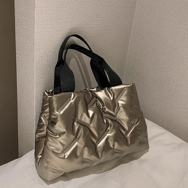 Fashionable Large-capacity Handbag for Women In Autumn and Winter New Down Cloth Bag Trendy Simple Women's Bag