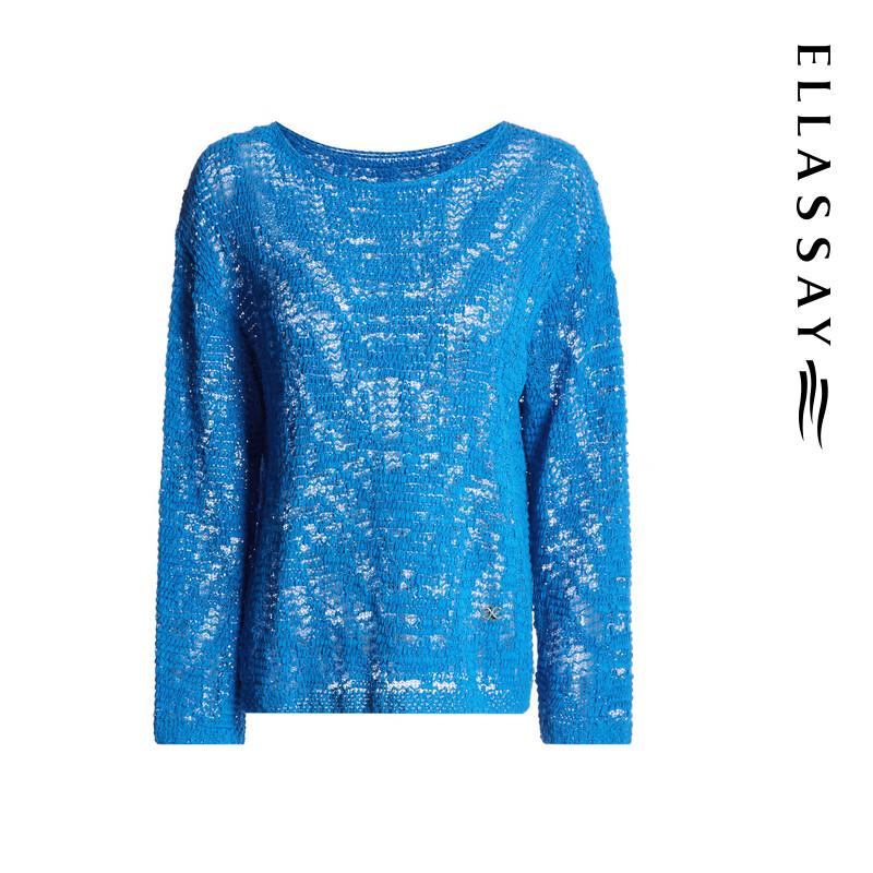 ELLASSAY Women's Summer Hollow-Out Knit Pullover