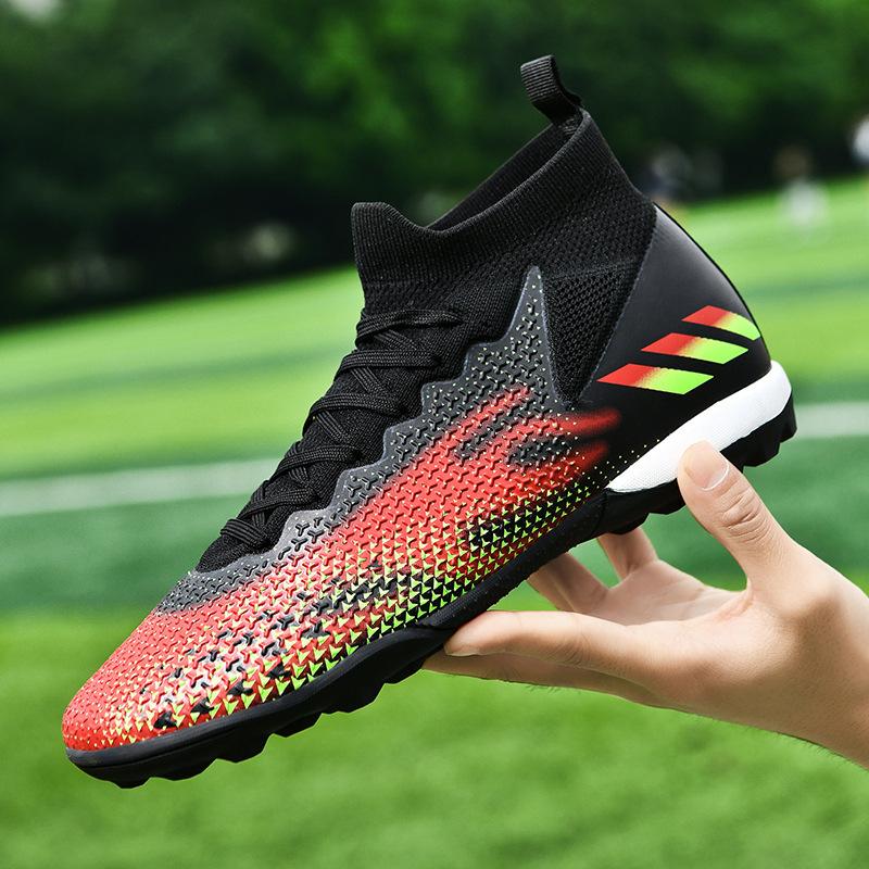 

Футбольные бутсы большого размера, бесшовные, из тканого материала, мужские, высокие, новые, взрослые, AG, с длинными шипами, для тренировок 45