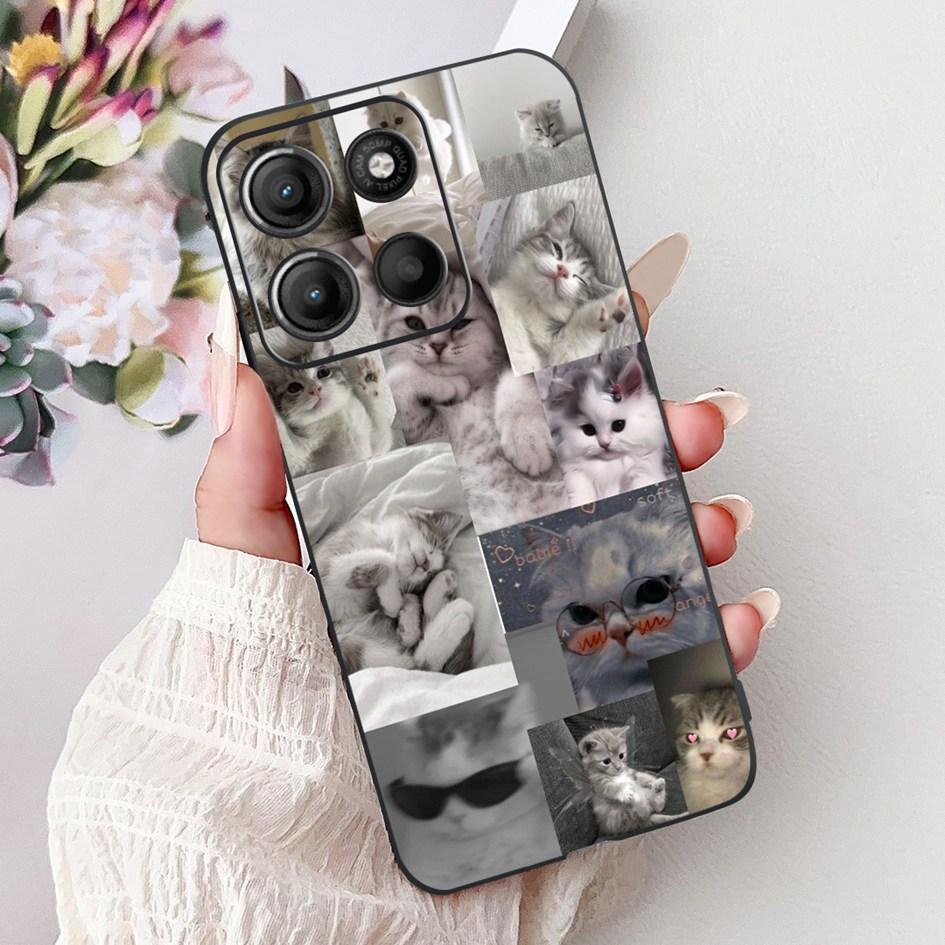 Silicone Case For Motorola Moto G15 G75 2024 Cover Cute Panda Lion Shockproof TPU Phone Cases For MotoG15 MotoG75 G 75 G 15 Etui
