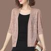 Summer Ladies Knitting Cardigan Jacket Women Short Thin Female Shawl Noble Ice Silk Knitting Shirt Sun Protection Clothing
