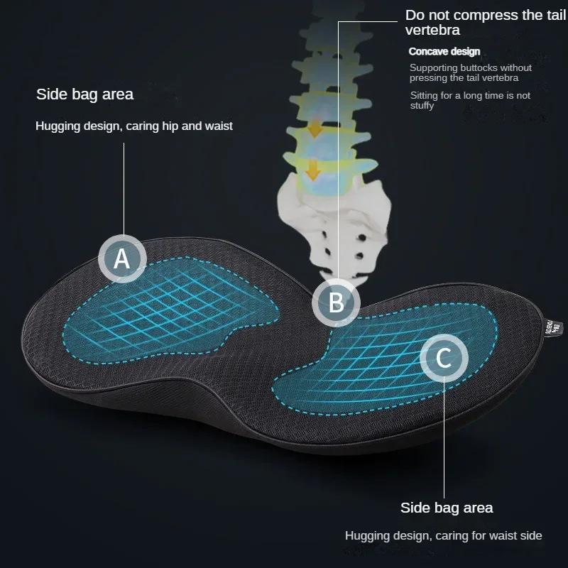 2 In 1 Multifunctional Car Seat Cushion Universal Memory Lumbar Pillow Support Driver Breathable Increased Height Buttocks Pad