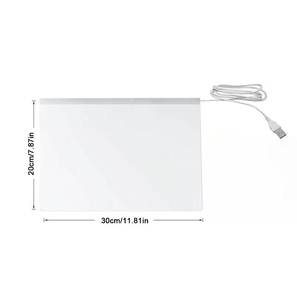 LED Note Board Night Light with 7 Colors Pen Acrylic Drawing Board Glowing Message Marker Board Erasable Light-Up Doodle Pad
