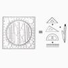 Multifunkční otočná šablona výkresu Umělecký design Stavební architekt Stereo Geometrie Kruh Kreslení Měřící měřítko Pravítko