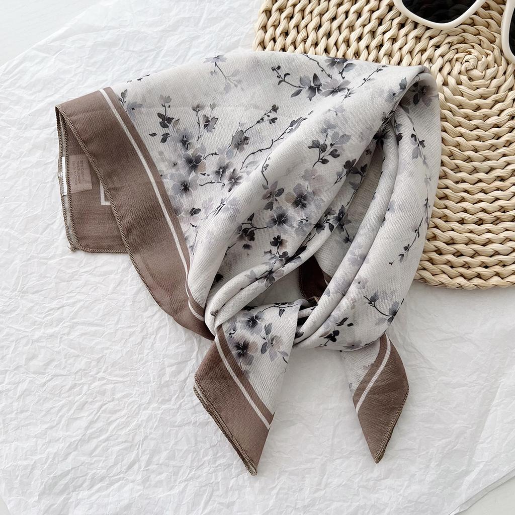 French pastoral style small fresh personalized headscarf spring travel versatile small silk scarf multi-functional tie headband tie bag