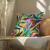 Abstract Colorful Pattern Cushion Cover Soft Short Plush Pillow Cover Smooth Cozy Texture Aesthetic Cushion Case Home Decor