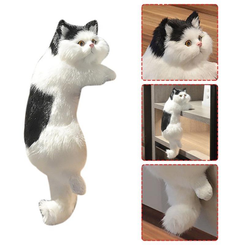 Cute Plush Simulation Cat Ornaments Figurine Home Desk Tv Hanging Toy Decor Car Decoration Stuffed Animals Sculptures